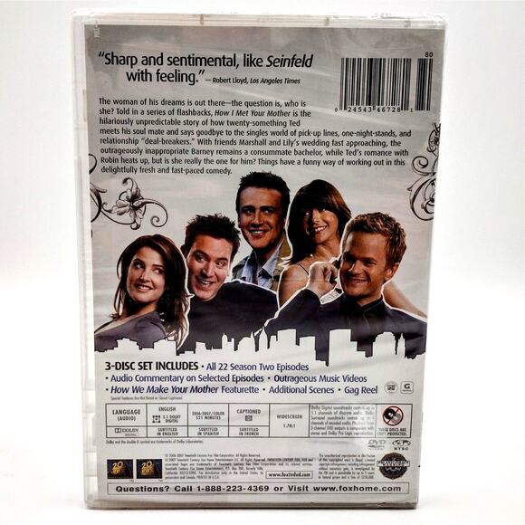 How I Met Your Mother - Season 2 (DVD, 2007, 3-Disc Set) Brand New Sealed - Picture 2 of 2